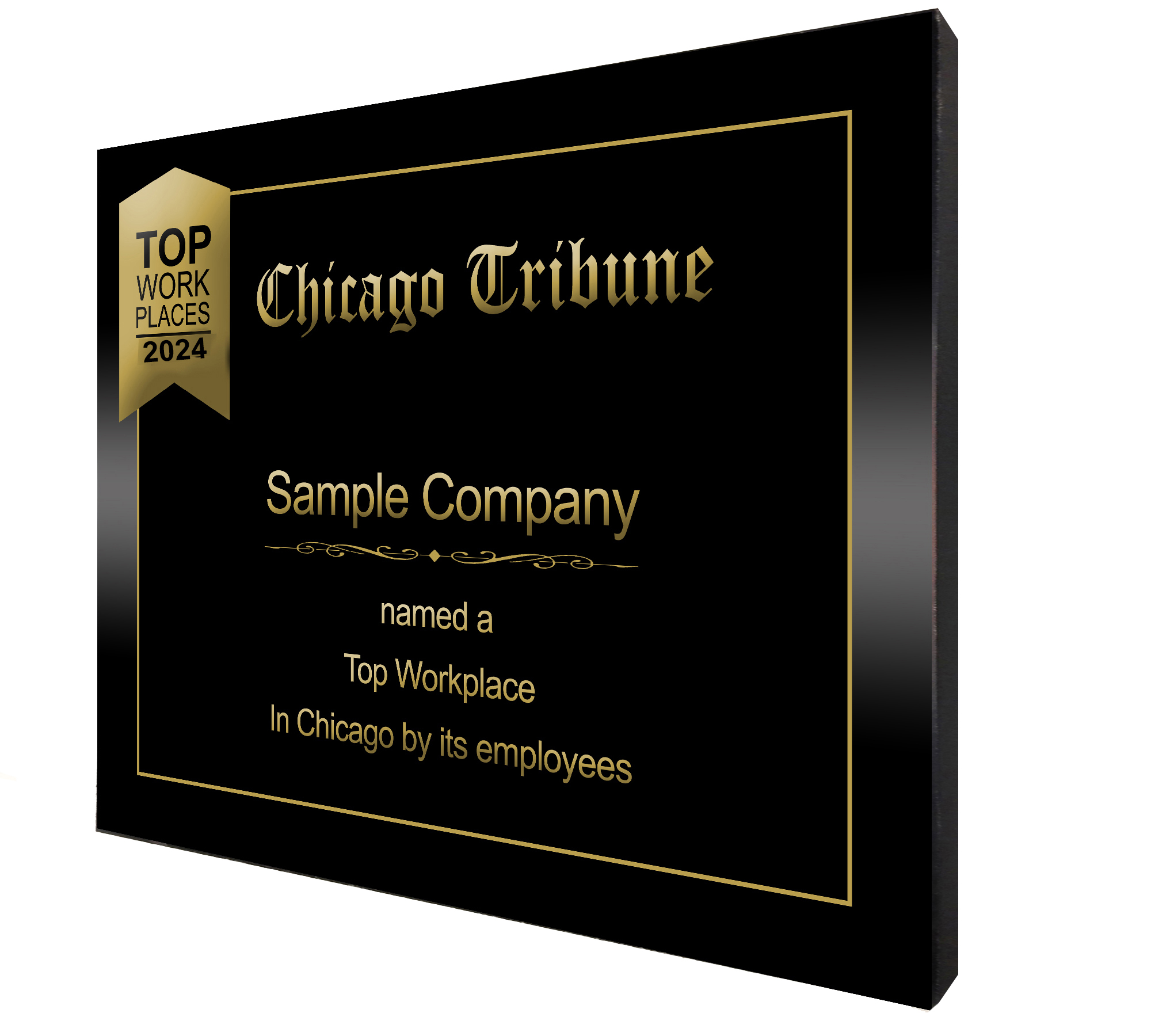 Small 7x9 Reverse Bevel Plaque (Gold) - $159.00